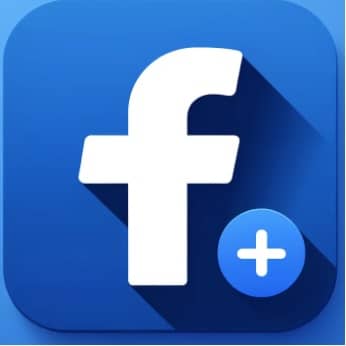 תמונת לוגו של פייסבוק על רקע כחול עם סימן של פלוס לידו