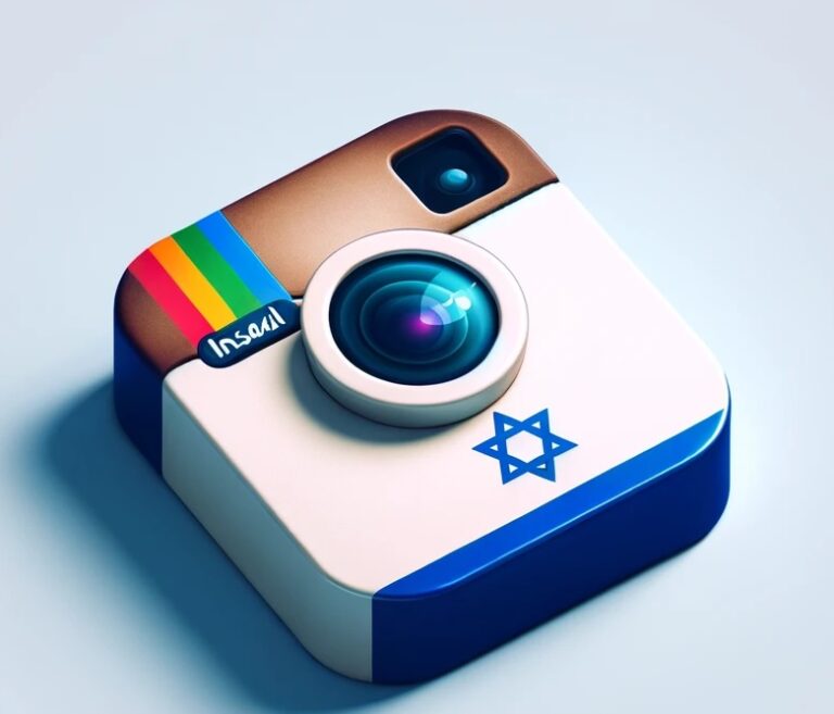 לוגו של אינסטגרם עם הדגל הישראלי משולב בעיצוב. עוקבים מישראל באינסטגרם