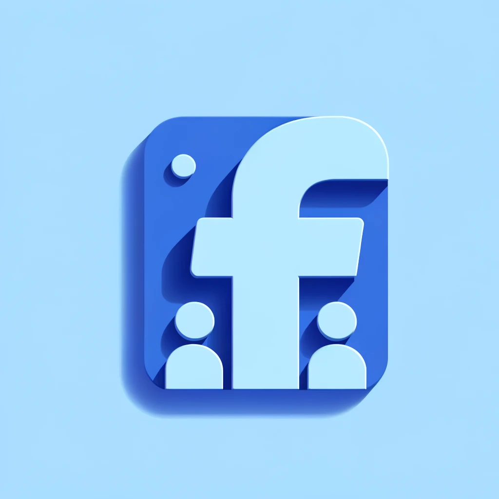 לוגו הדומה לסגנון של פייסבוק עם אות 'F' גדולה בכחול ושתי דמויות קטנות המסמלות קניית חברים לקבוצת פייסבוק